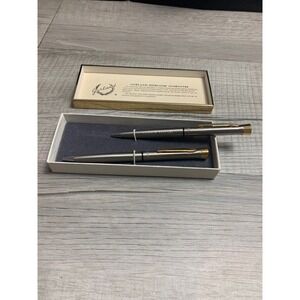 Vintage Garland Pen and Pencil Set Florida Federal Stainless Gold Tone Boxed